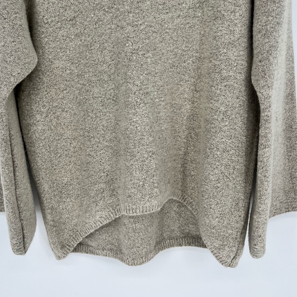 Zara Women's Bell Sleeve Mock Neck Knit Sweater Size XL Oatmeal Pullover Cozy - Picture 3 of 11